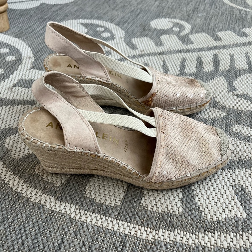Anne Klein Espadrille sequin wedges.  Size 8.5